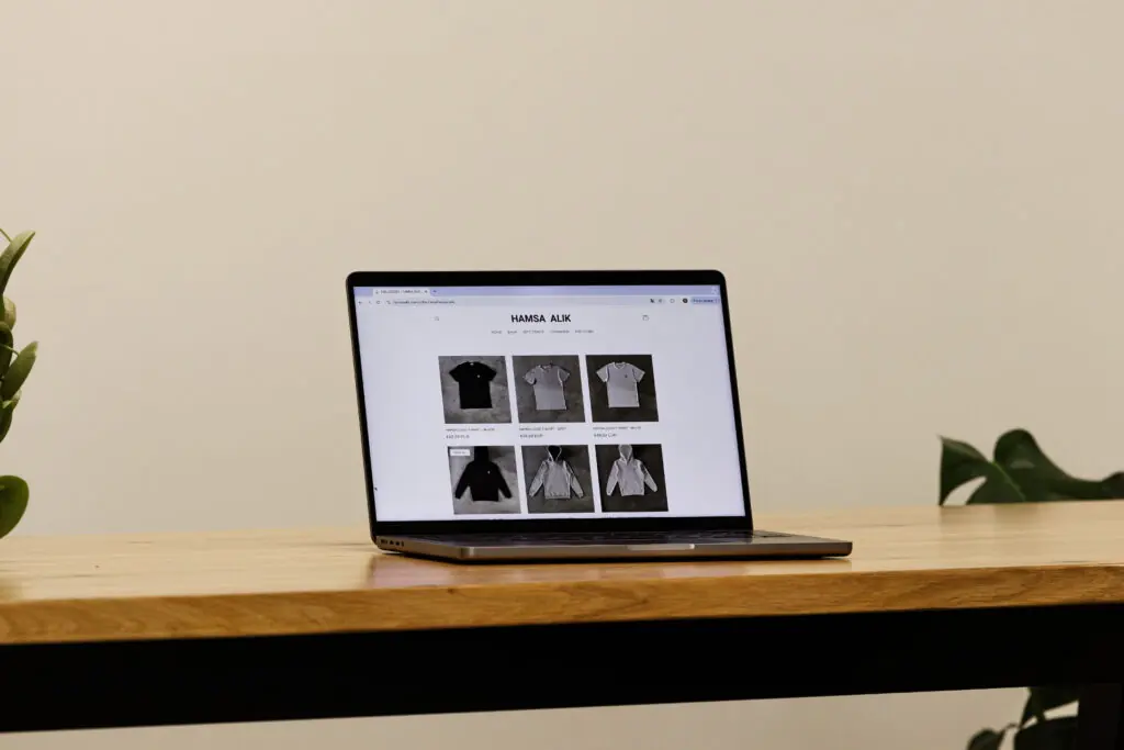 Webshop Hamsa Alik op een laptop